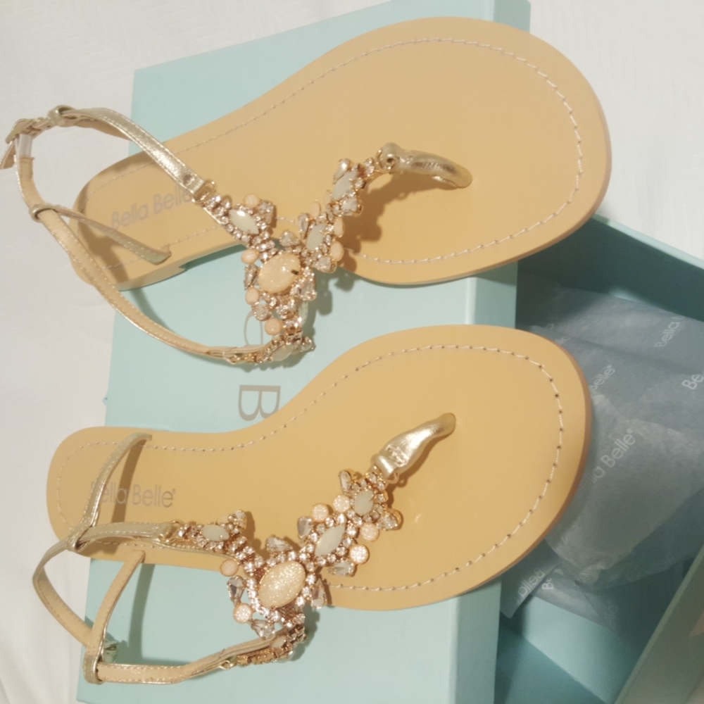 Bella Belle Luna Gold Sandals NIB